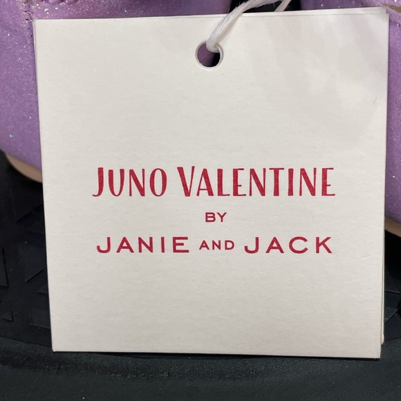 Janie and Jack Lavender Shimmer T Strap Flats - Picture 6 of 7